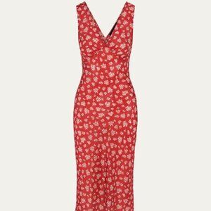 NWT Realisation Par Stephanie Midi Dress in Saffron Red Size Medium